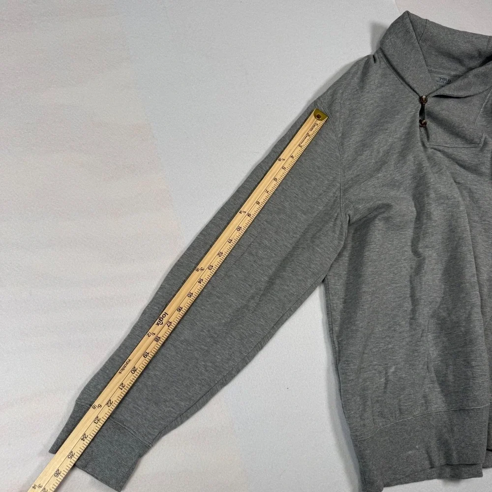 Polo Ralph Lauren Mens XL Gray Shawl Collar Pullover Preppy Sweater Cotton Blend